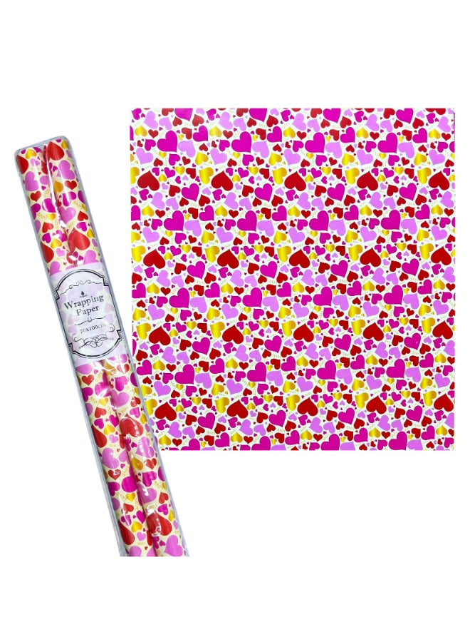 "Rainbow Heart Kaleidoscope Gift Wrap - Image 1